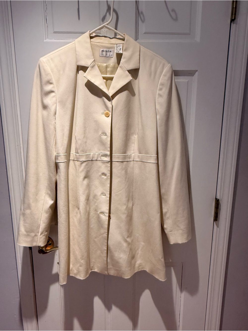 Preview Collection Cream Single-Breasted Trench Coat
